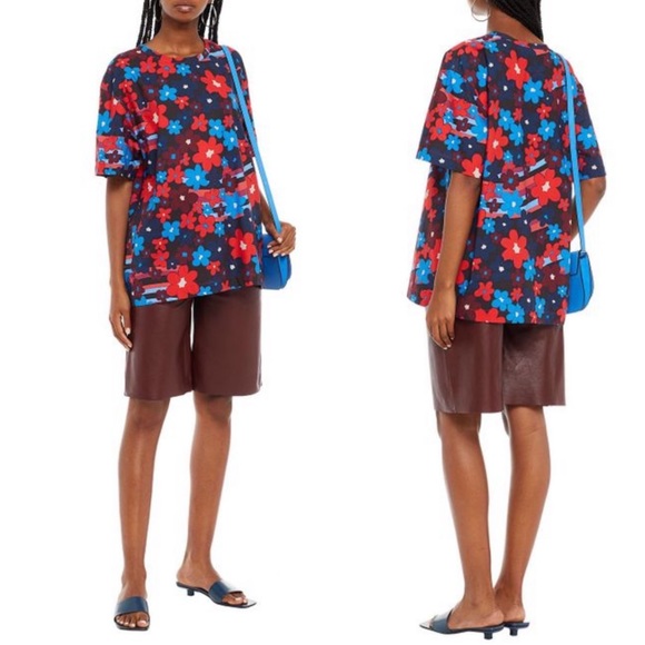 MARNI Floral Cotton Poplin Top - Picture 2 of 12